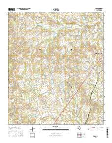 Bunyan Texas Current topographic map, 1:24000 scale, 7.5 X 7.5 Minute, Year 2016