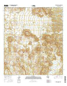 Cerro Castellan Texas Current topographic map, 1:24000 scale, 7.5 X 7.5 Minute, Year 2016