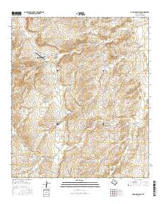 Chico Draw East Texas Current topographic map, 1:24000 scale, 7.5 X 7.5 Minute, Year 2016