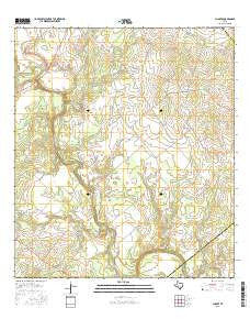 Choate Texas Current topographic map, 1:24000 scale, 7.5 X 7.5 Minute, Year 2016