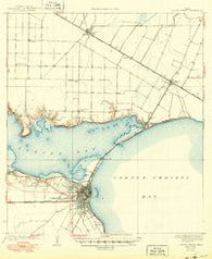 Corpus Christi Texas Historical topographic map, 1:62500 scale, 15 X 15 Minute, Year 1925