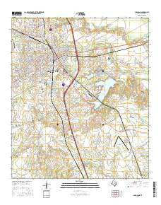 Corsicana Texas Current topographic map, 1:24000 scale, 7.5 X 7.5 Minute, Year 2016