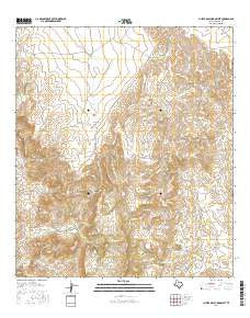 Cuesta Del Burro West Texas Current topographic map, 1:24000 scale, 7.5 X 7.5 Minute, Year 2016