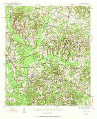 Cushing Texas Historical topographic map, 1:62500 scale, 15 X 15 Minute, Year 1943
