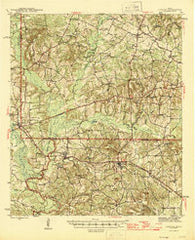 Cushing Texas Historical topographic map, 1:62500 scale, 15 X 15 Minute, Year 1945