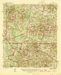 Cushing Texas Historical topographic map, 1:62500 scale, 15 X 15 Minute, Year 1945