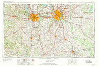 Dallas Texas Historical topographic map, 1:250000 scale, 1 X 2 Degree, Year 1954