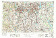 Dallas Texas Historical topographic map, 1:250000 scale, 1 X 2 Degree, Year 1954