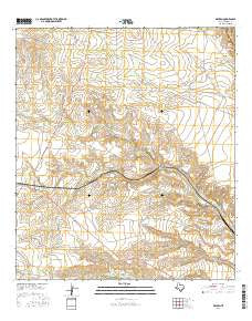 Dryden Texas Current topographic map, 1:24000 scale, 7.5 X 7.5 Minute, Year 2016