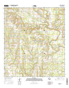 Ezzell Texas Current topographic map, 1:24000 scale, 7.5 X 7.5 Minute, Year 2016