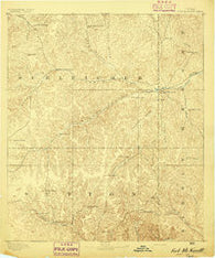 Fort McKavett Texas Historical topographic map, 1:125000 scale, 30 X 30 Minute, Year 1893