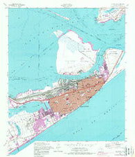 Galveston Texas Historical topographic map, 1:24000 scale, 7.5 X 7.5 Minute, Year 1954