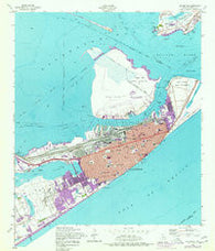 Galveston Texas Historical topographic map, 1:24000 scale, 7.5 X 7.5 Minute, Year 1954