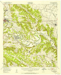 Gatesville Texas Historical topographic map, 1:62500 scale, 15 X 15 Minute, Year 1950