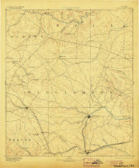 Georgetown Texas Historical topographic map, 1:125000 scale, 30 X 30 Minute, Year 1893
