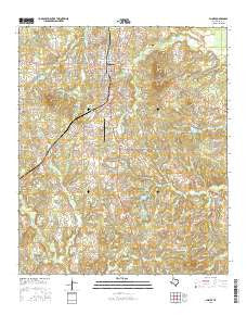 Gilmer Texas Current topographic map, 1:24000 scale, 7.5 X 7.5 Minute, Year 2016