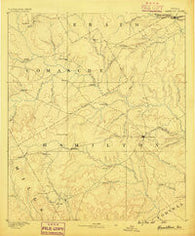Hamilton Texas Historical topographic map, 1:125000 scale, 30 X 30 Minute, Year 1888