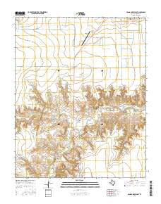 Hannas Draw East Texas Current topographic map, 1:24000 scale, 7.5 X 7.5 Minute, Year 2016