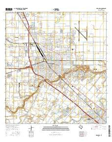 Harlingen Texas Current topographic map, 1:24000 scale, 7.5 X 7.5 Minute, Year 2016