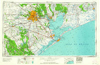 Houston Texas Historical topographic map, 1:250000 scale, 1 X 2 Degree, Year 1956