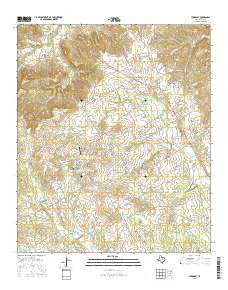 Huckabay Texas Current topographic map, 1:24000 scale, 7.5 X 7.5 Minute, Year 2016