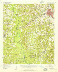 Jacksonville Texas Historical topographic map, 1:62500 scale, 15 X 15 Minute, Year 1951