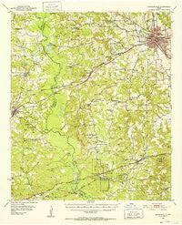 Jacksonville Texas Historical topographic map, 1:62500 scale, 15 X 15 Minute, Year 1951