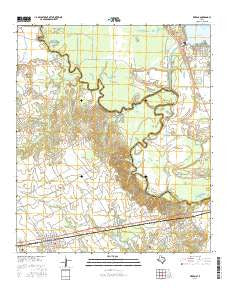 Kerens Texas Current topographic map, 1:24000 scale, 7.5 X 7.5 Minute, Year 2016
