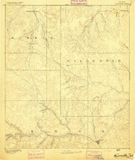 Kerrville Texas Historical topographic map, 1:125000 scale, 30 X 30 Minute, Year 1894