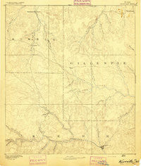 Kerrville Texas Historical topographic map, 1:125000 scale, 30 X 30 Minute, Year 1894