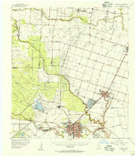 Kingsville Texas Historical topographic map, 1:62500 scale, 15 X 15 Minute, Year 1954