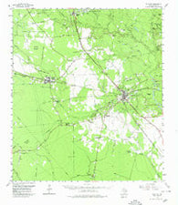 Kountze Texas Historical topographic map, 1:62500 scale, 15 X 15 Minute, Year 1955