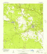 Kountze Texas Historical topographic map, 1:62500 scale, 15 X 15 Minute, Year 1955