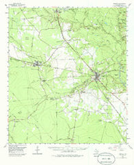 Kountze Texas Historical topographic map, 1:62500 scale, 15 X 15 Minute, Year 1955