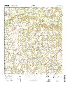 Kurten Texas Current topographic map, 1:24000 scale, 7.5 X 7.5 Minute, Year 2016