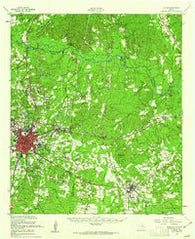 Lufkin Texas Historical topographic map, 1:62500 scale, 15 X 15 Minute, Year 1949