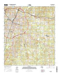 Lufkin Texas Current topographic map, 1:24000 scale, 7.5 X 7.5 Minute, Year 2016