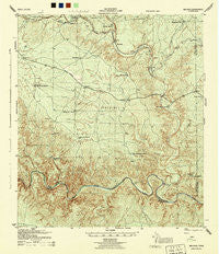 Malvado Texas Historical topographic map, 1:62500 scale, 15 X 15 Minute, Year 1944