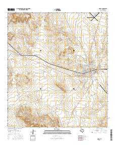 Marfa Texas Current topographic map, 1:24000 scale, 7.5 X 7.5 Minute, Year 2016