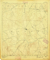Mason Texas Historical topographic map, 1:125000 scale, 30 X 30 Minute, Year 1887