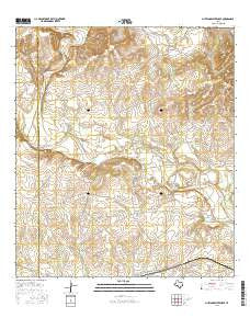Mustang Waterhole Texas Current topographic map, 1:24000 scale, 7.5 X 7.5 Minute, Year 2016