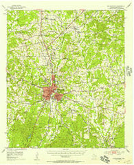 Nacogdoches Texas Historical topographic map, 1:62500 scale, 15 X 15 Minute, Year 1952