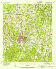 Nacogdoches Texas Historical topographic map, 1:62500 scale, 15 X 15 Minute, Year 1952