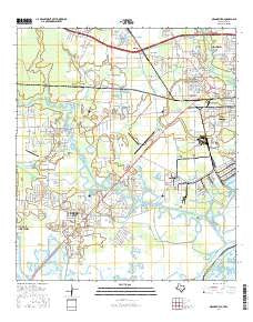 Orangefield Texas Current topographic map, 1:24000 scale, 7.5 X 7.5 Minute, Year 2016