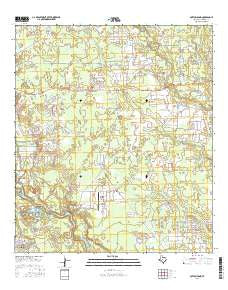 Outlaw Pond Texas Current topographic map, 1:24000 scale, 7.5 X 7.5 Minute, Year 2016