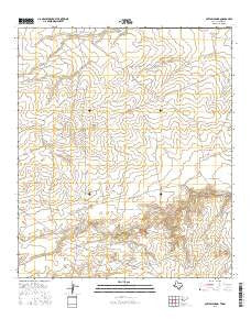 Outlaw Spring Texas Current topographic map, 1:24000 scale, 7.5 X 7.5 Minute, Year 2016