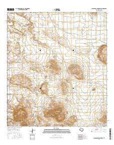 Packsaddle Mountain Texas Current topographic map, 1:24000 scale, 7.5 X 7.5 Minute, Year 2016