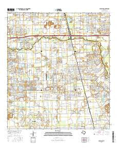 Pearland Texas Current topographic map, 1:24000 scale, 7.5 X 7.5 Minute, Year 2016