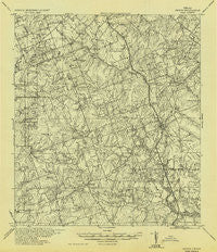 Pettus Texas Historical topographic map, 1:62500 scale, 15 X 15 Minute, Year 1936