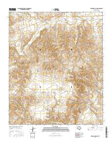 Pitchfork Flats Texas Current topographic map, 1:24000 scale, 7.5 X 7.5 Minute, Year 2016